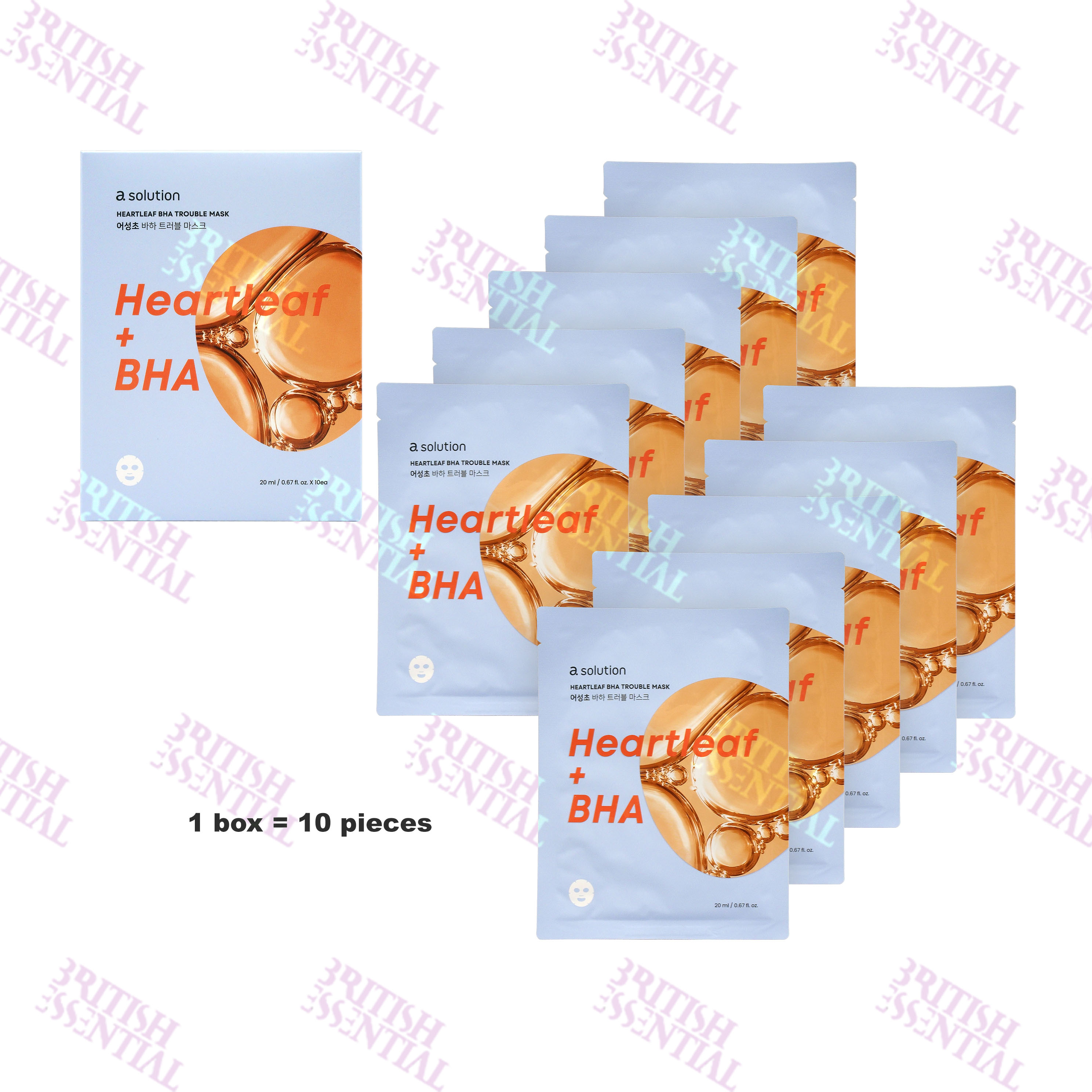 A-SOLUTION HEARTLEAF BHA TROUBLE MASK 20ml(10 EA)