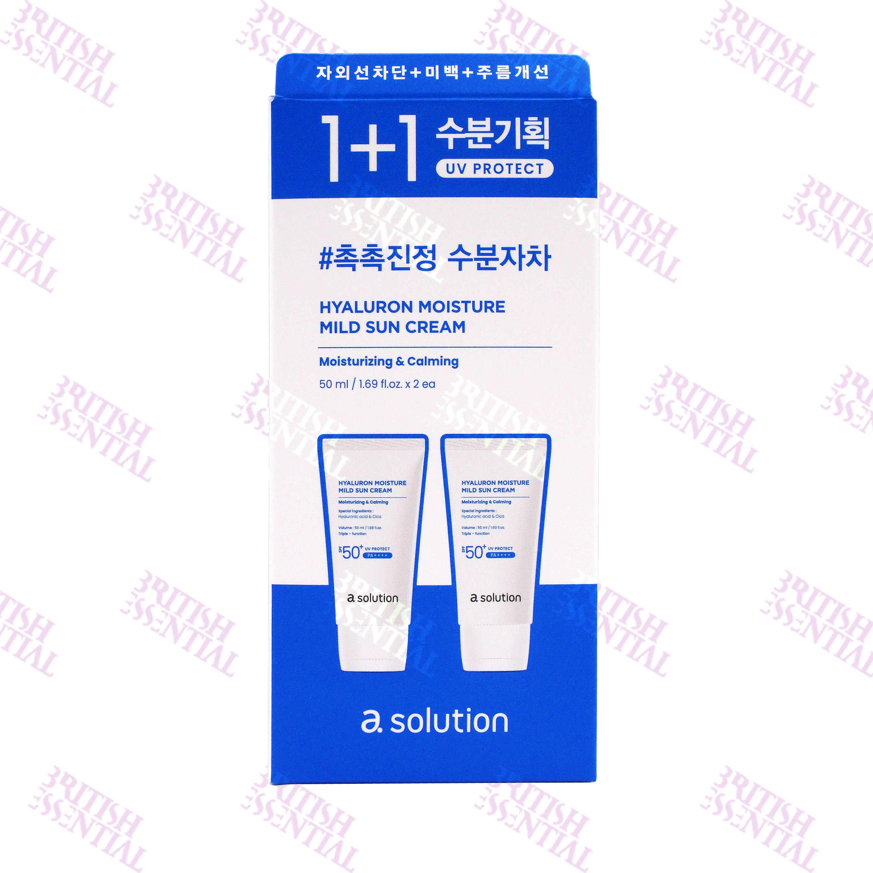 A-SOLUTION HYALURON MOISTURE MILD SUN CREAM 50ml*2