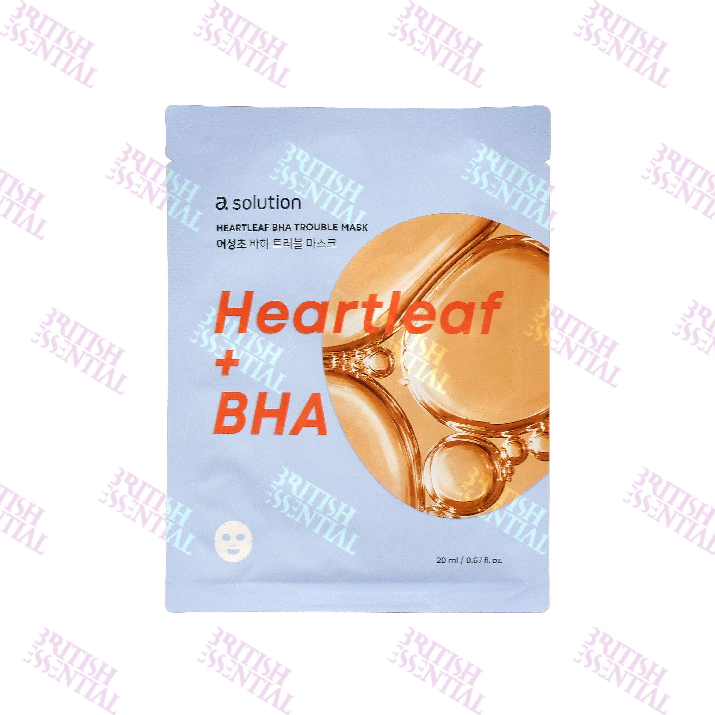 A-SOLUTION HEARTLEAF BHA TROUBLE MASK 20ml(10 EA)