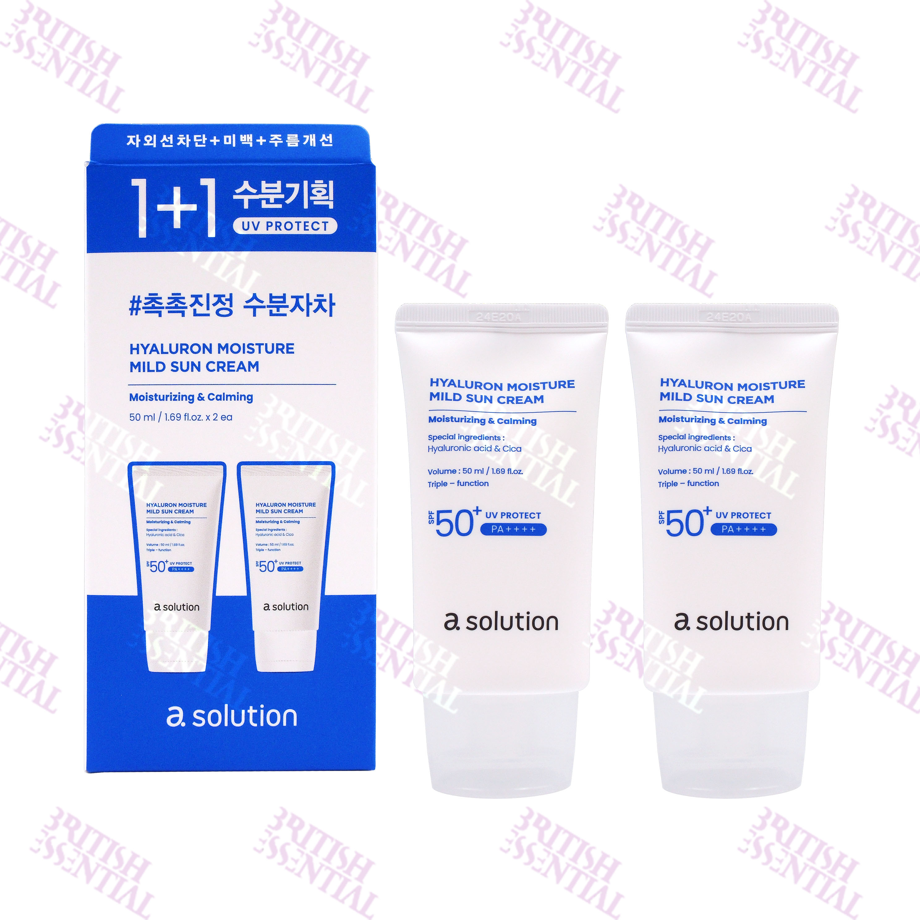 A-SOLUTION HYALURON MOISTURE MILD SUN CREAM 50ml*2